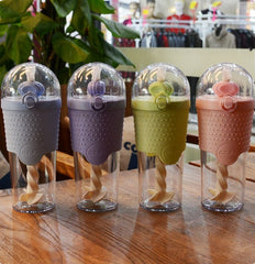 500ML Kids Plastic Water bottles Protein Shaker Blender Bottles with straw BPA Free Portable Sport My Water bottles - FitForge