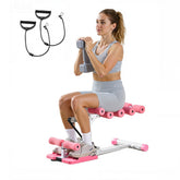 Deep Squat Machine, Adjustable Glutes Trainer Machine With 3 High - Strength Resistance Bands, Folding Core Leg & Glutes Exercise Trainer, Push Up Workout Equipment At Home Gym, Pink + White - FitForge