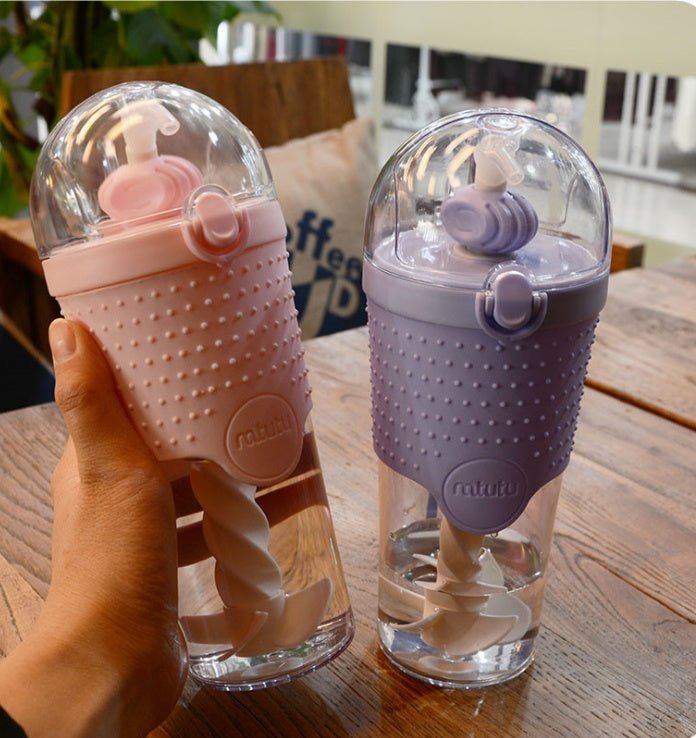 500ML Kids Plastic Water bottles Protein Shaker Blender Bottles with straw BPA Free Portable Sport My Water bottles - FitForge