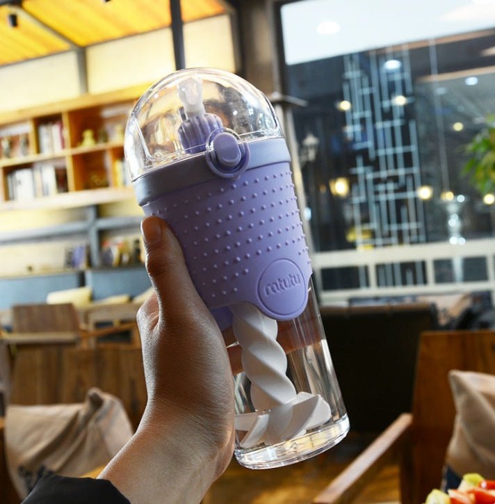 500ML Kids Plastic Water bottles Protein Shaker Blender Bottles with straw BPA Free Portable Sport My Water bottles - FitForge