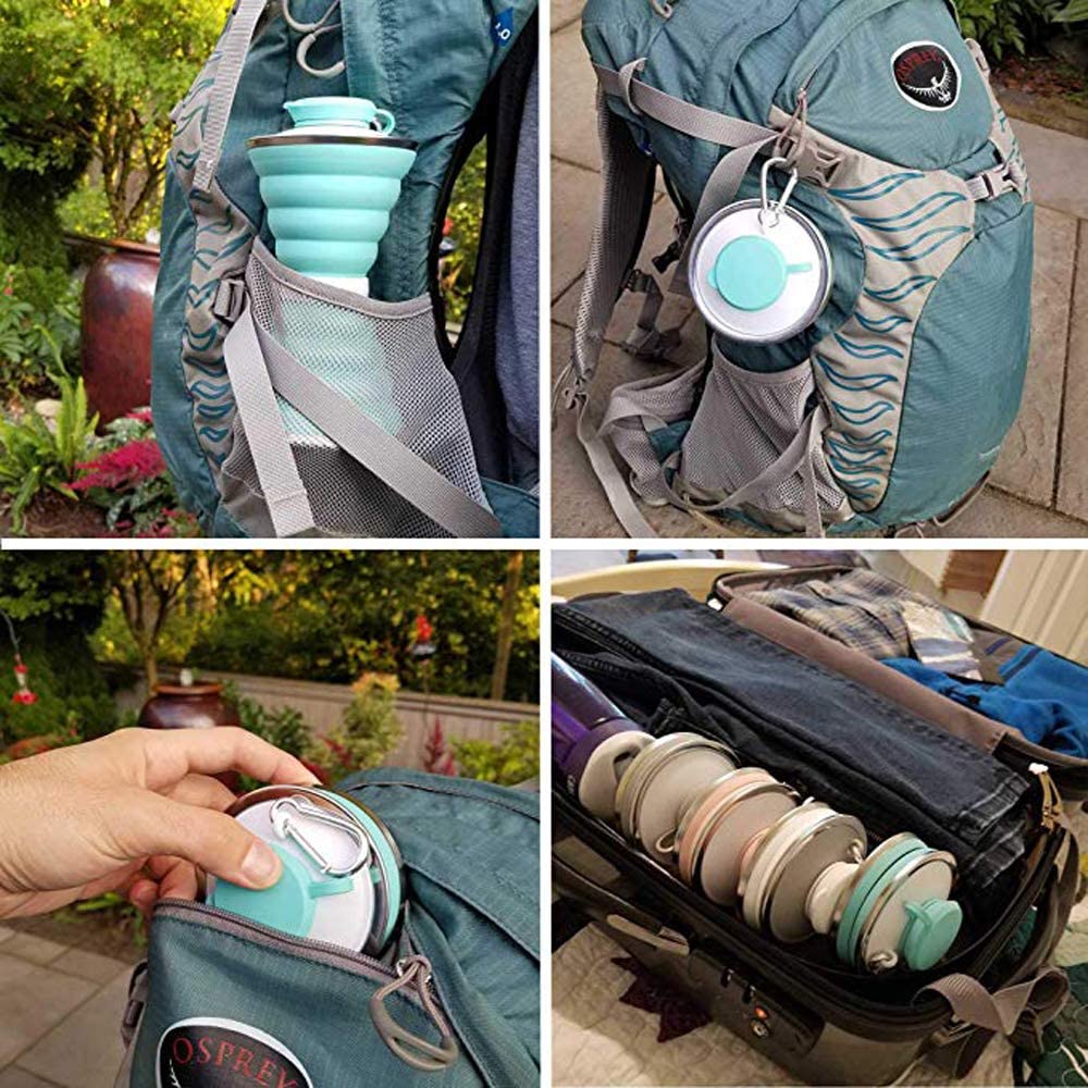 500ML Silicone Water Bottle Cup Foldable Leak Proof Portable Sports Travel Water Bottles For Outdoor Travel Gym Hiking Reuseable Kitchen Gadgets - FitForge