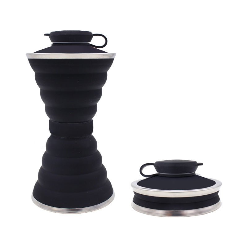 500ML Silicone Water Bottle Cup Foldable Leak Proof Portable Sports Travel Water Bottles For Outdoor Travel Gym Hiking Reuseable Kitchen Gadgets - FitForge