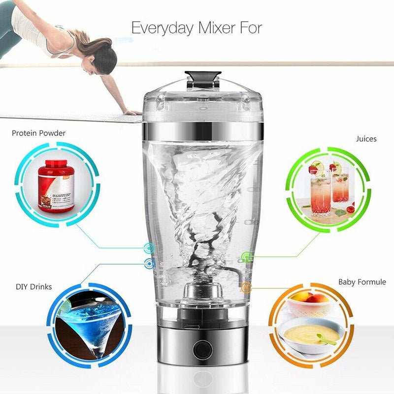 Electric Protein Shake Stirrer USB Shake Bottle Milk Coffee Blender Kettle Sports And Fitness Charging Electric Shaker Cup - FitForge