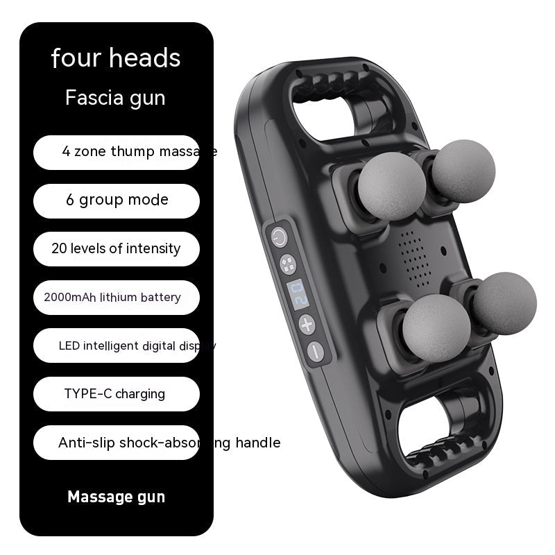 Four Head Massage Gun Massage Gun Whole Body High Frequency Muscle Relaxation Massager - FitForge