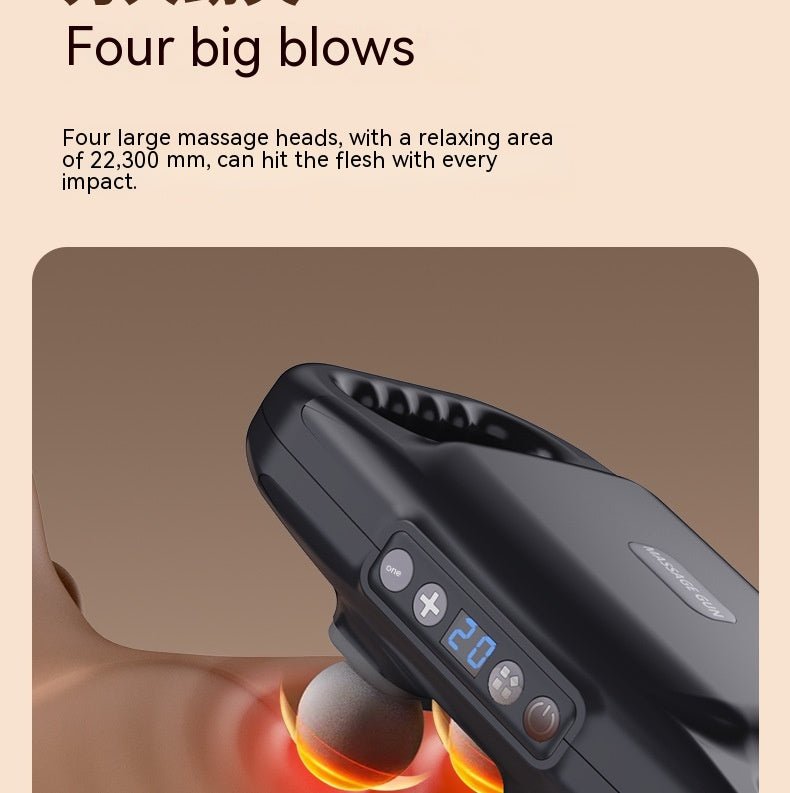 Four Head Massage Gun Massage Gun Whole Body High Frequency Muscle Relaxation Massager - FitForge