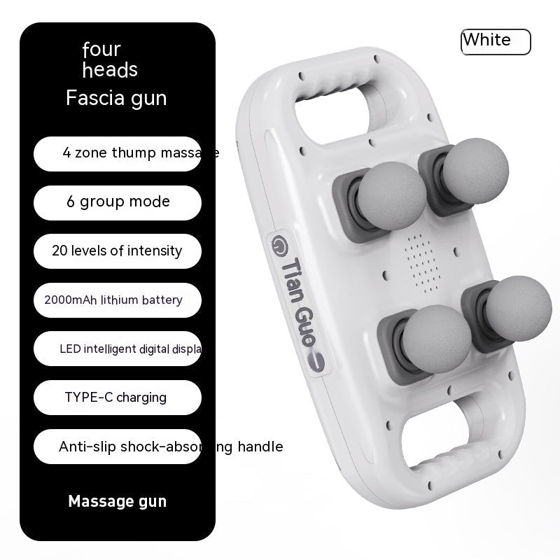 Four Head Massage Gun Massage Gun Whole Body High Frequency Muscle Relaxation Massager - FitForge