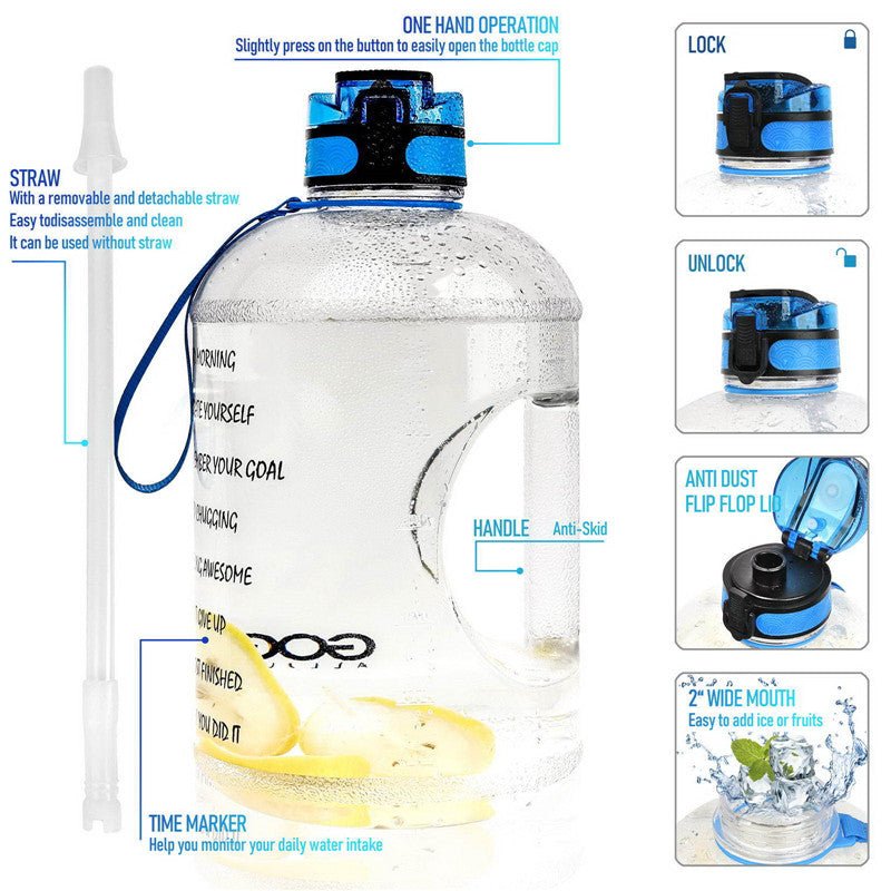 Gym Large - capacity Plastic Cup Bouncing Cover Sports Bottle - FitForge