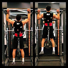 Leather Weight Lifting Belt with Chain Ring Power Training - FitForge